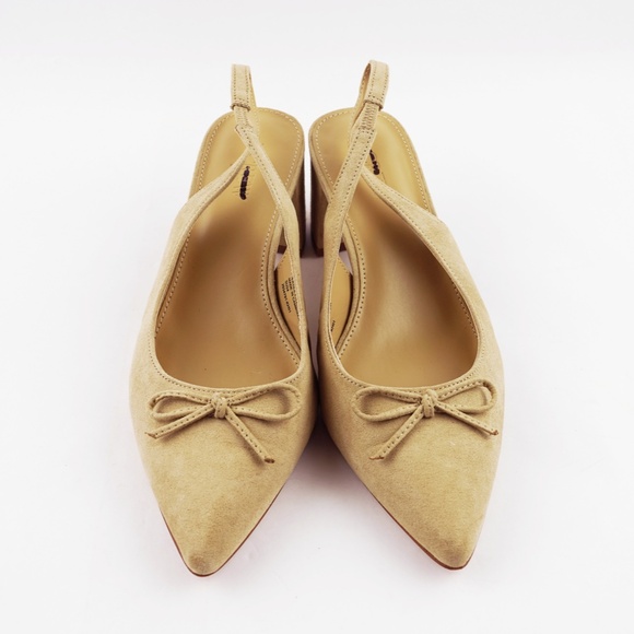 J.Crew Size 7.5 Slingback Bow Heels in Saddle $138 BJ253 - Picture 3 of 5